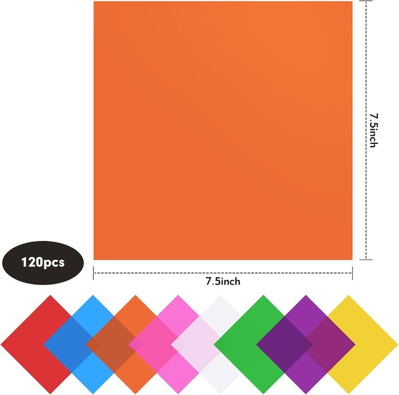 CdbC Colored Cellophane Sheets Colored Cellophane Transparent Gift Packaging 120, for DIY Arts and Crafts Gift Treatment Candy Packaging - Image 3